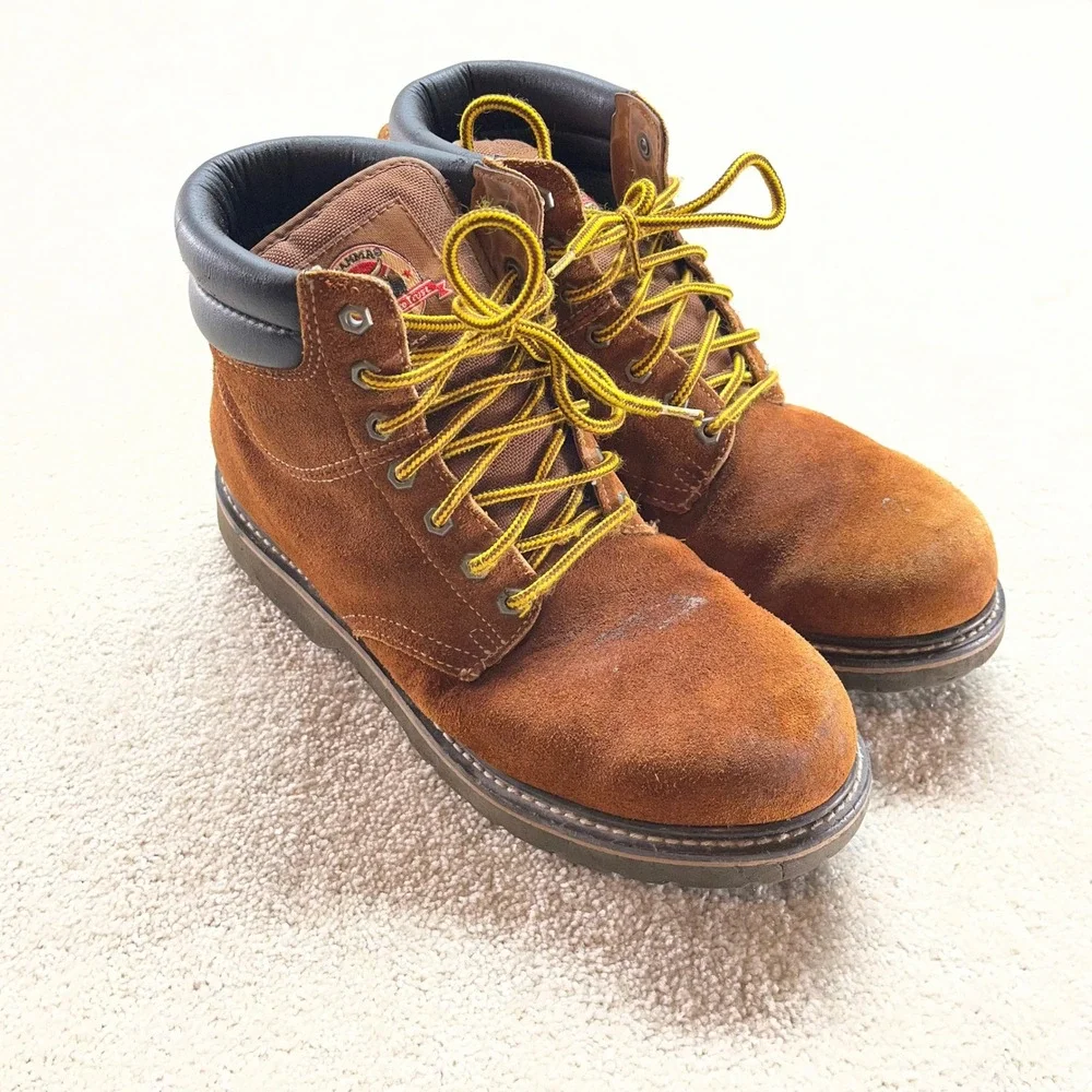 Brahma Work Boots Mens‎ 10.5 EE Brown Suede Waterproof Lace Up 2554823
